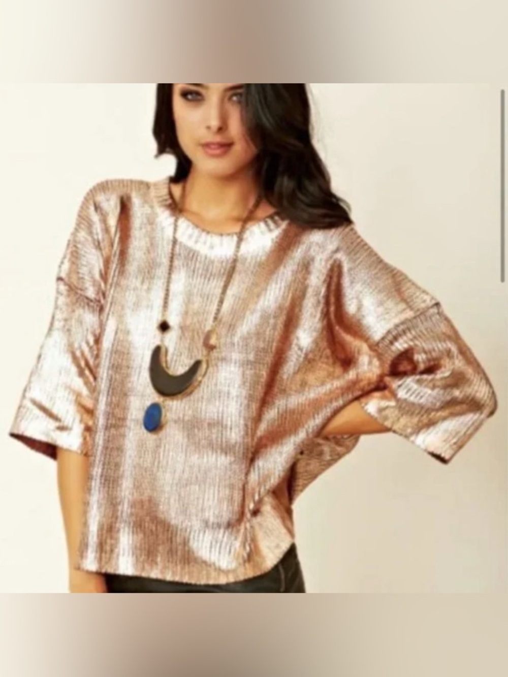 Blessed are the meek gold foil sweater top